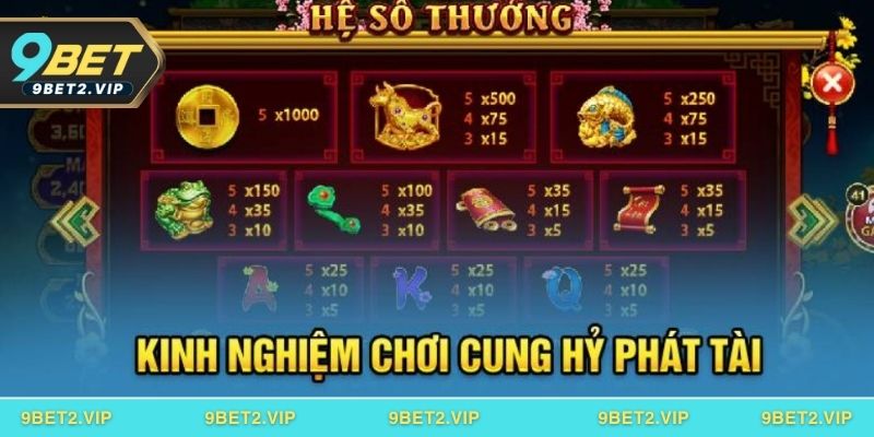 Mẹo chơi Cung Hỷ Phát Tài tại 9BET luôn thắng lớn