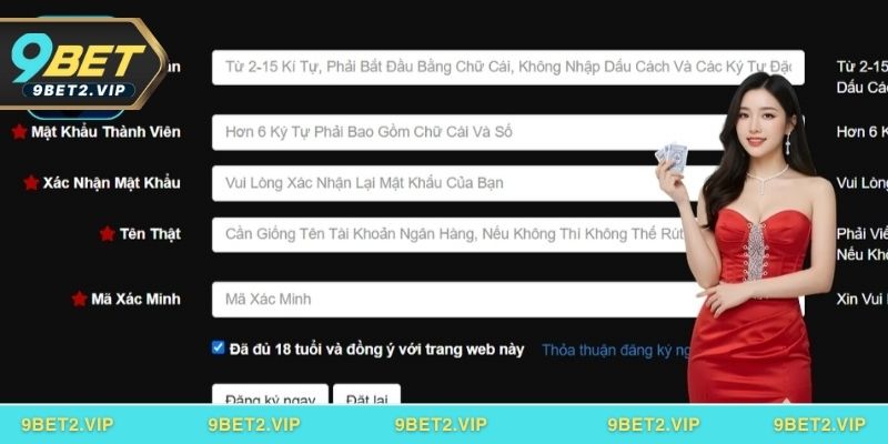 Đăng ký 9BET dễ dàng, nhận ngay ưu đãi chào mừng hấp dẫn